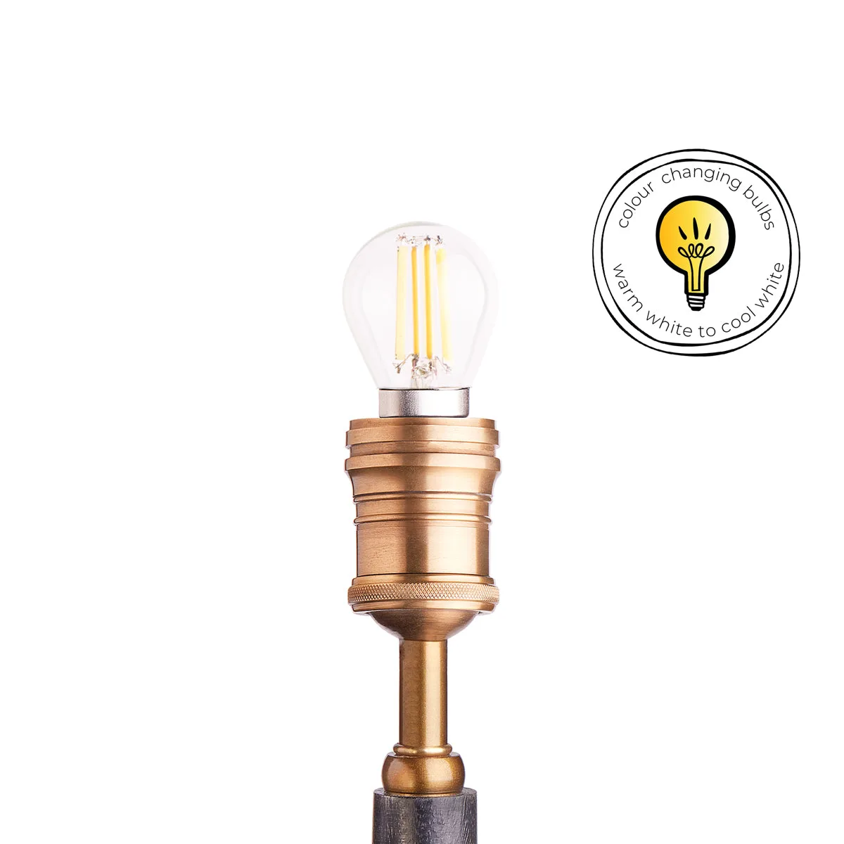 Temperature adjusting golf ball 4W LED clear bulb with E27 fitting