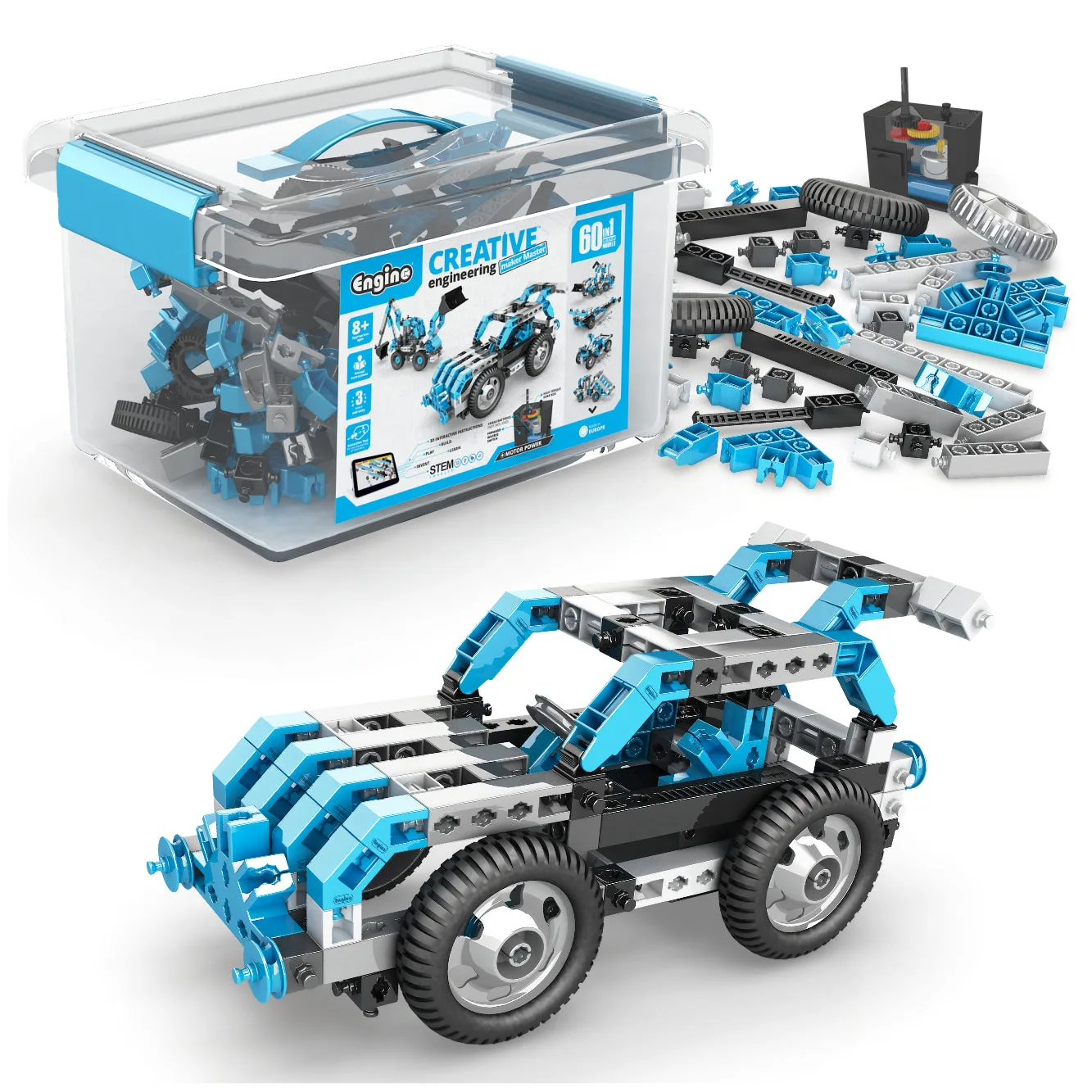 Ingénierie créative 60 en 1 – MAKER MASTER motorisé : jouets de construction STEM pour enfants de 8 ans et plus (60 modèles à construire)