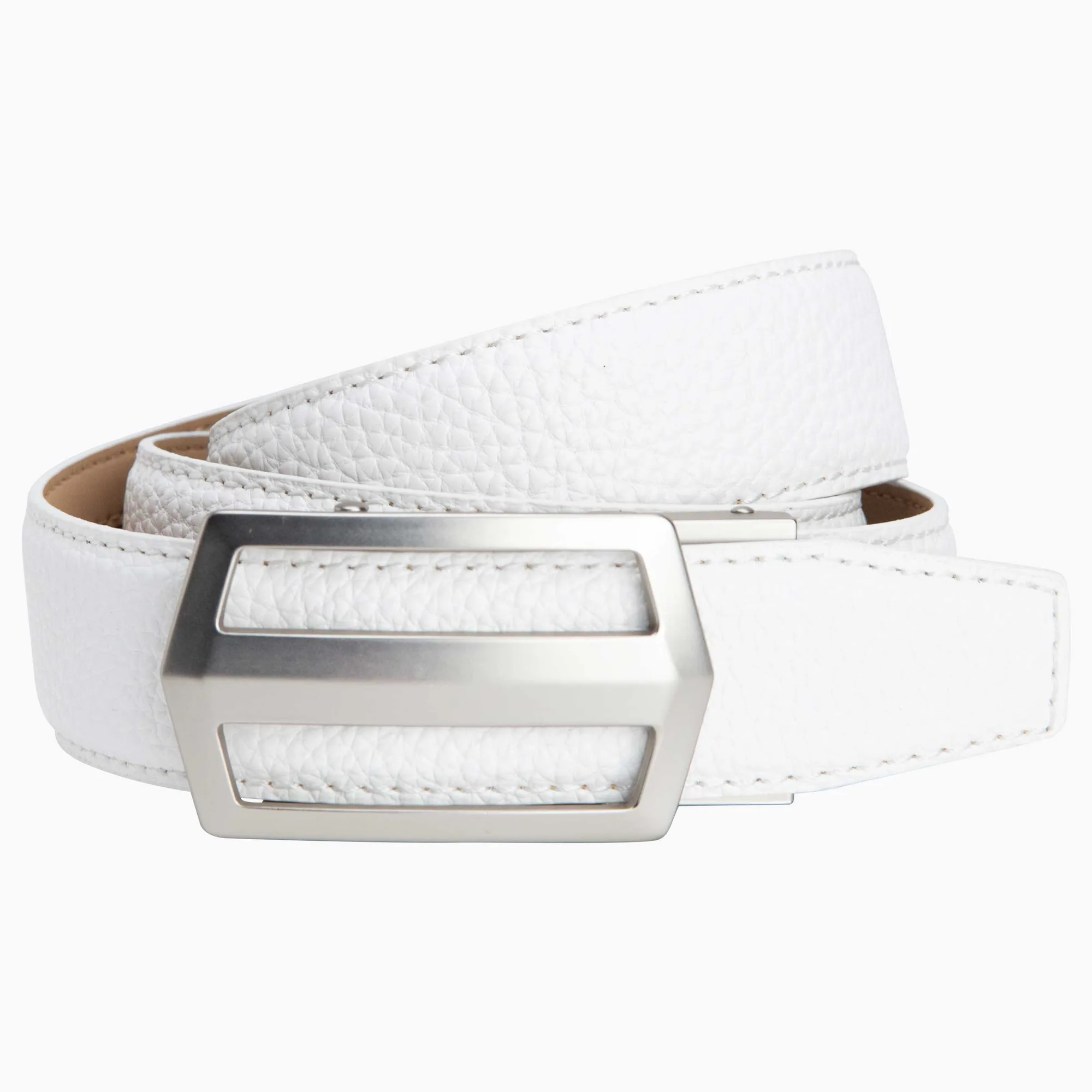 Classic Winner White Golf Ratchet Belt 1.38" 35mm