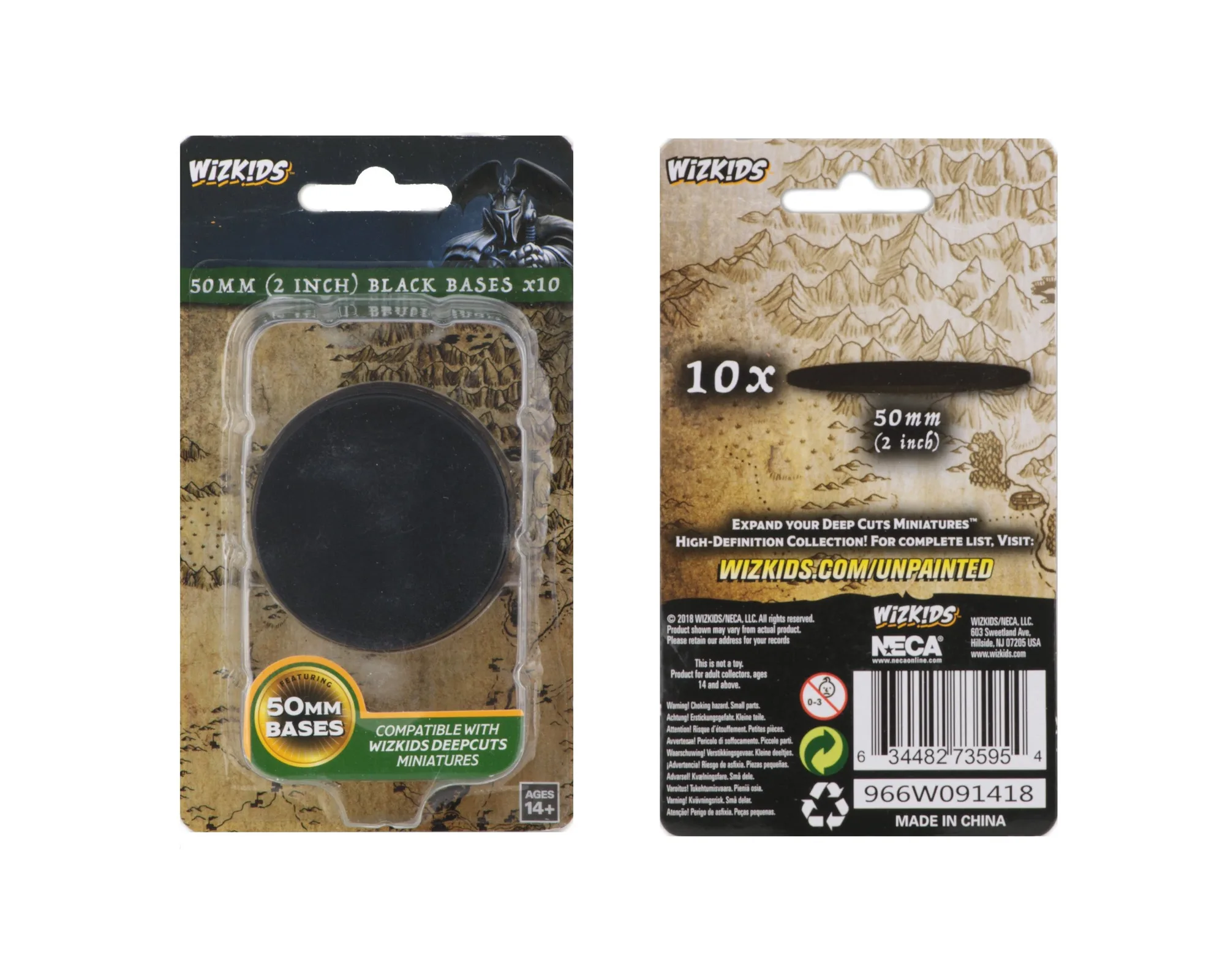 WizKids Deep Cuts - Black 50mm Round Base - 10 ct.