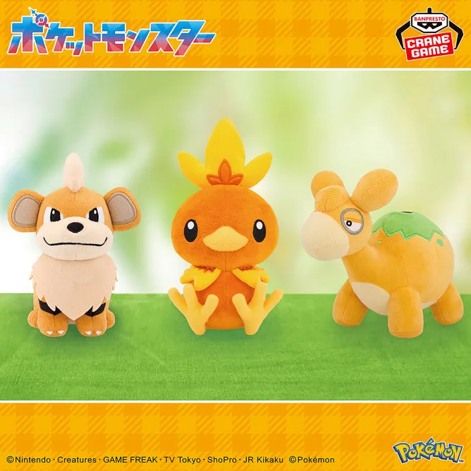 Pokemon Plush Toys - Growlithe, Torchic and Numel (8 Inches)