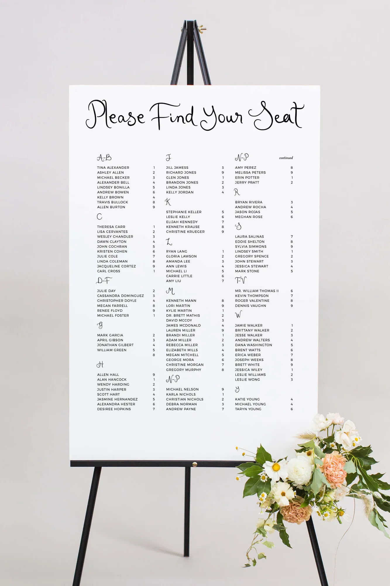 Wedding Seating Chart Sign | The Madeline