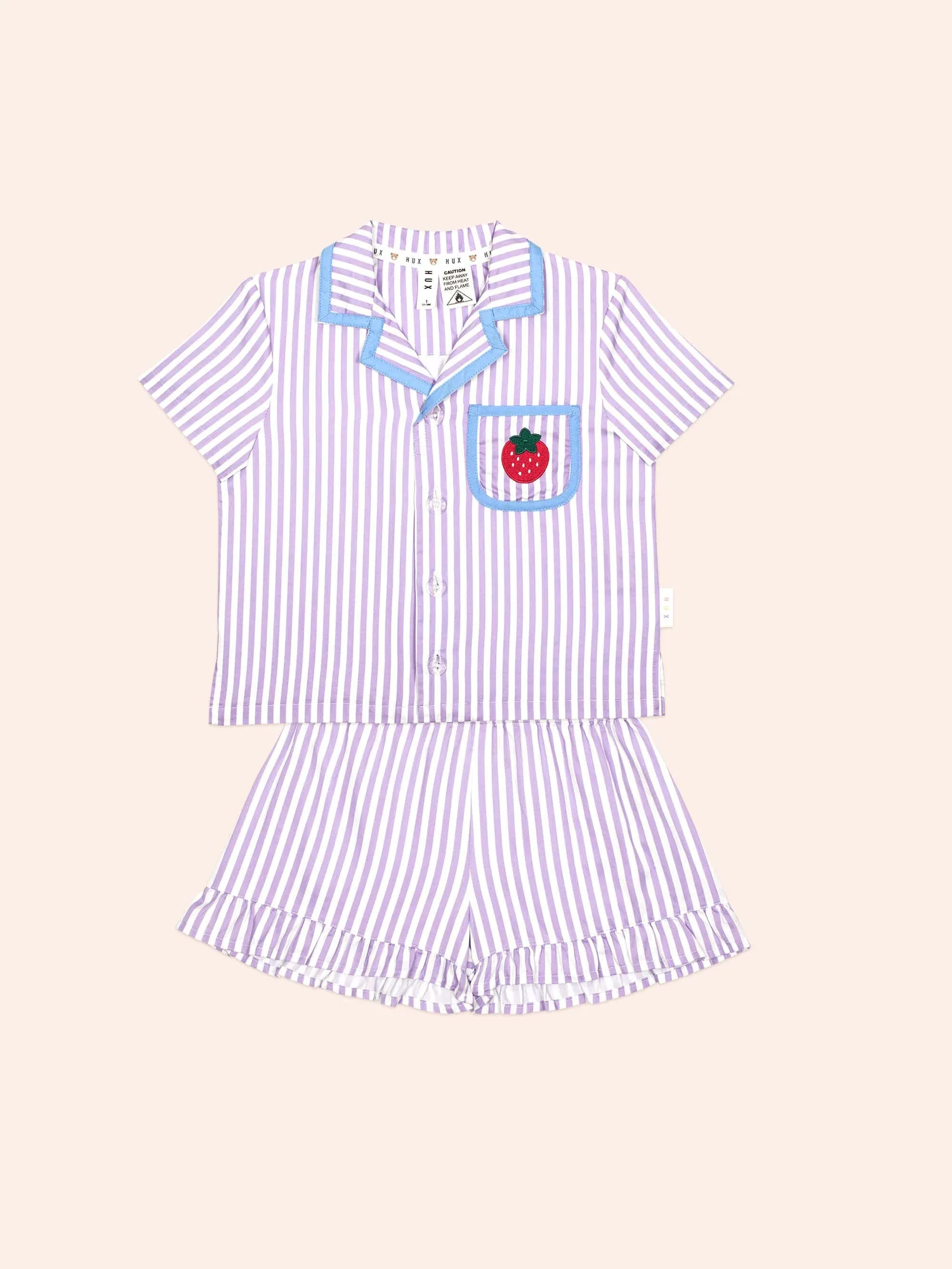 Purple Stripe Strawberry PJ Set