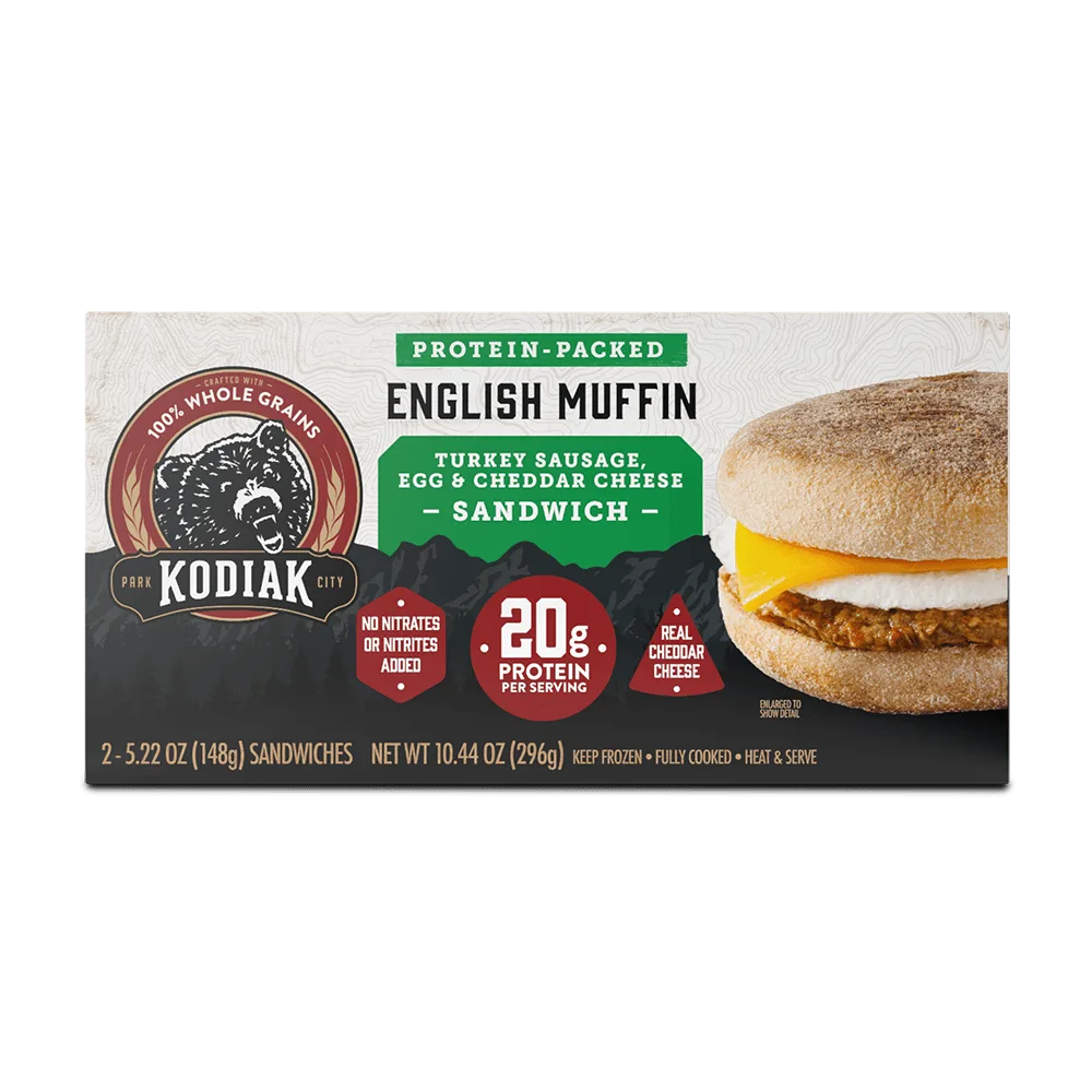 English Muffin Turkey Sausage & Cheddar Breakfast Sandwich