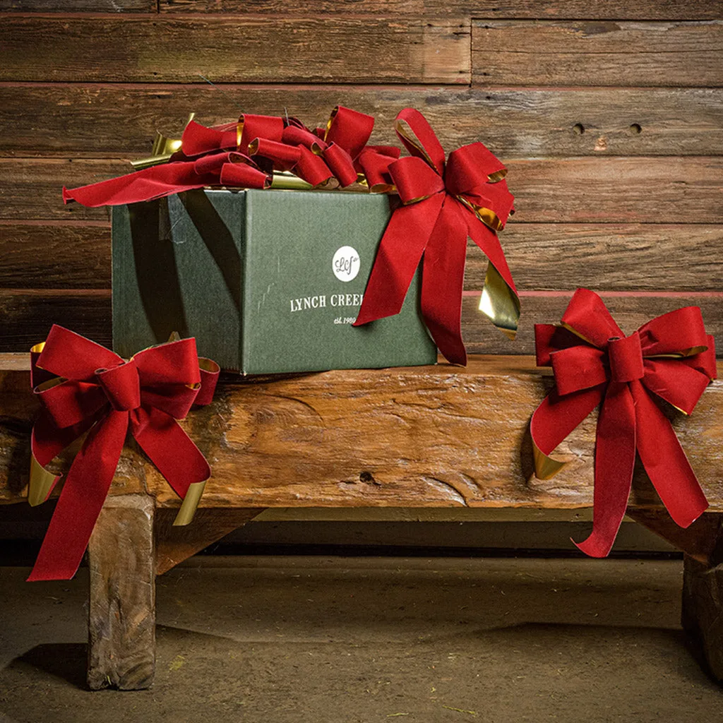 6 Red Christmas Bows