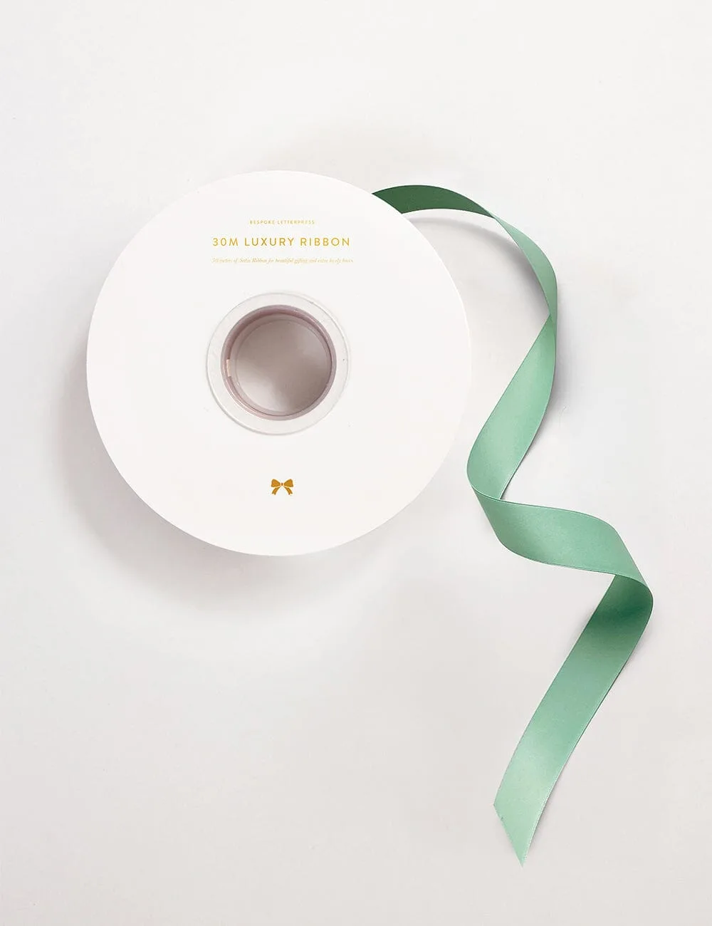 Ruban satin luxueux vert minéral - 30 mètres