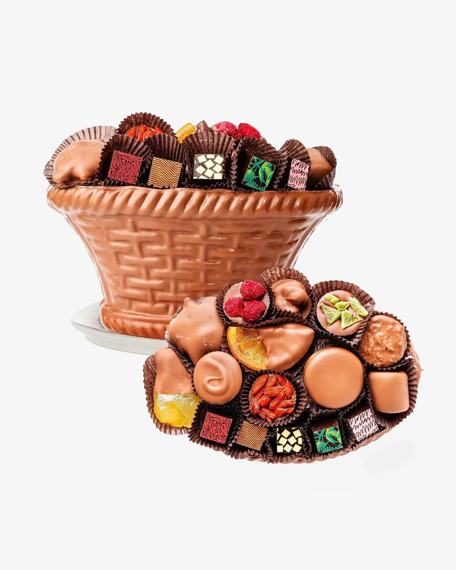 Cesta de regalo de chocolate ovalada comestible: qué contiene