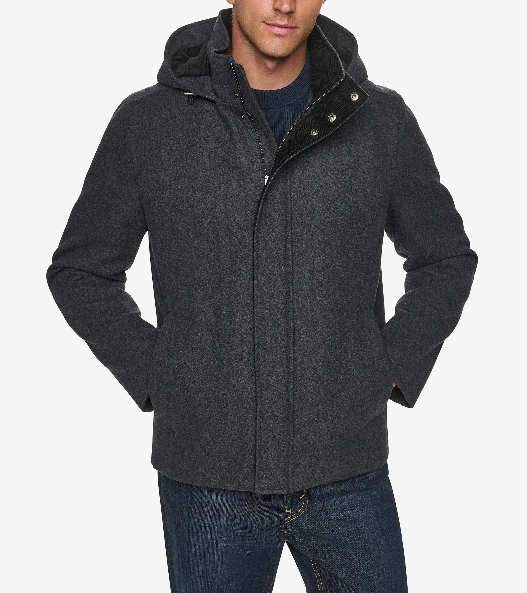 Heren wollen veldjas met capuchon