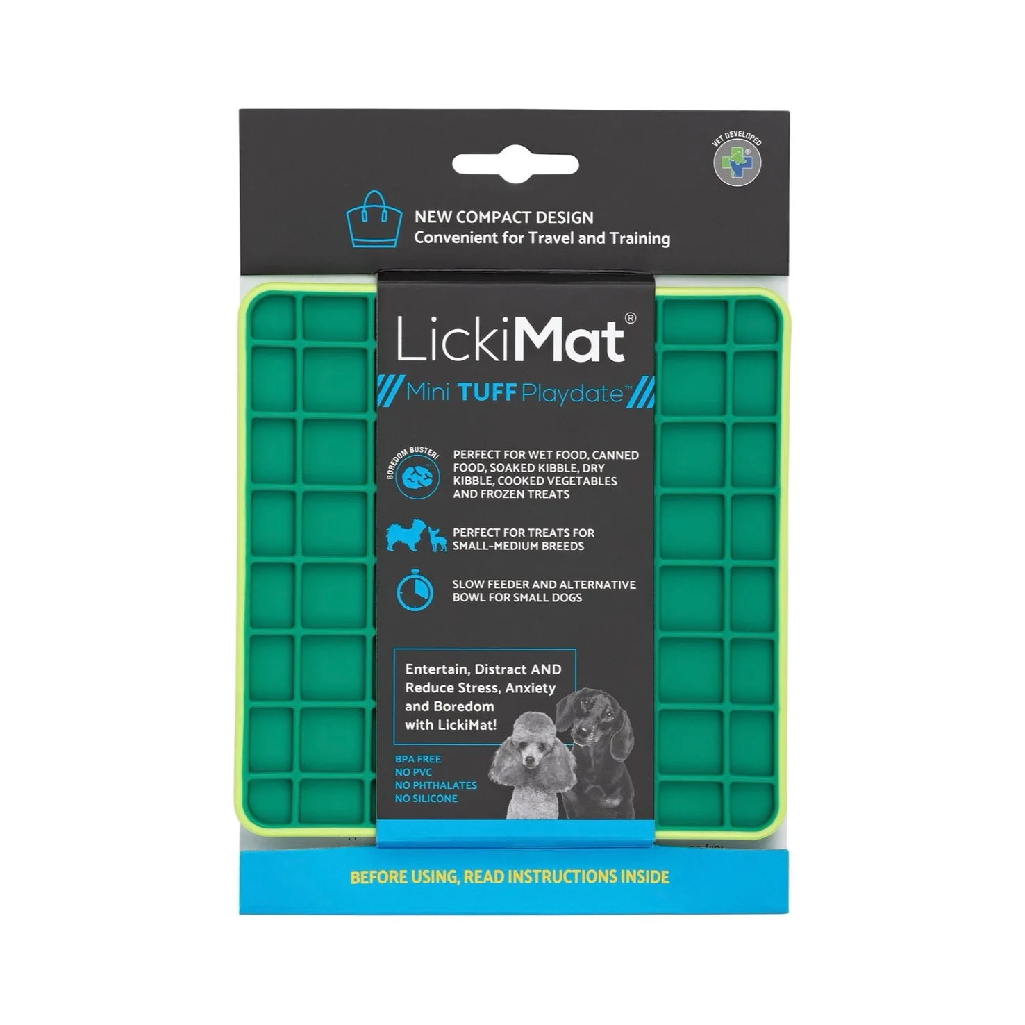 LickiMat Mini Tuff Playdate Green