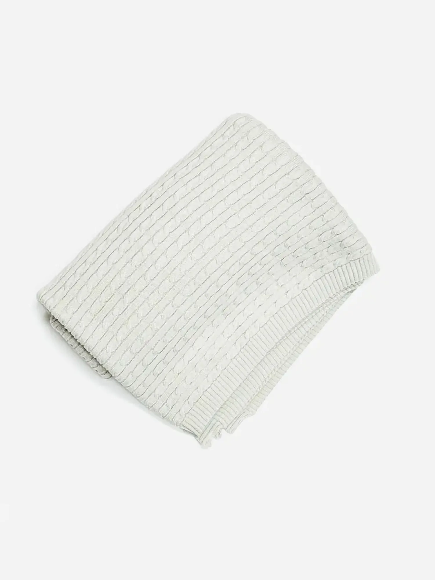 Mini Organic Cotton Cable Knit Baby Blanket