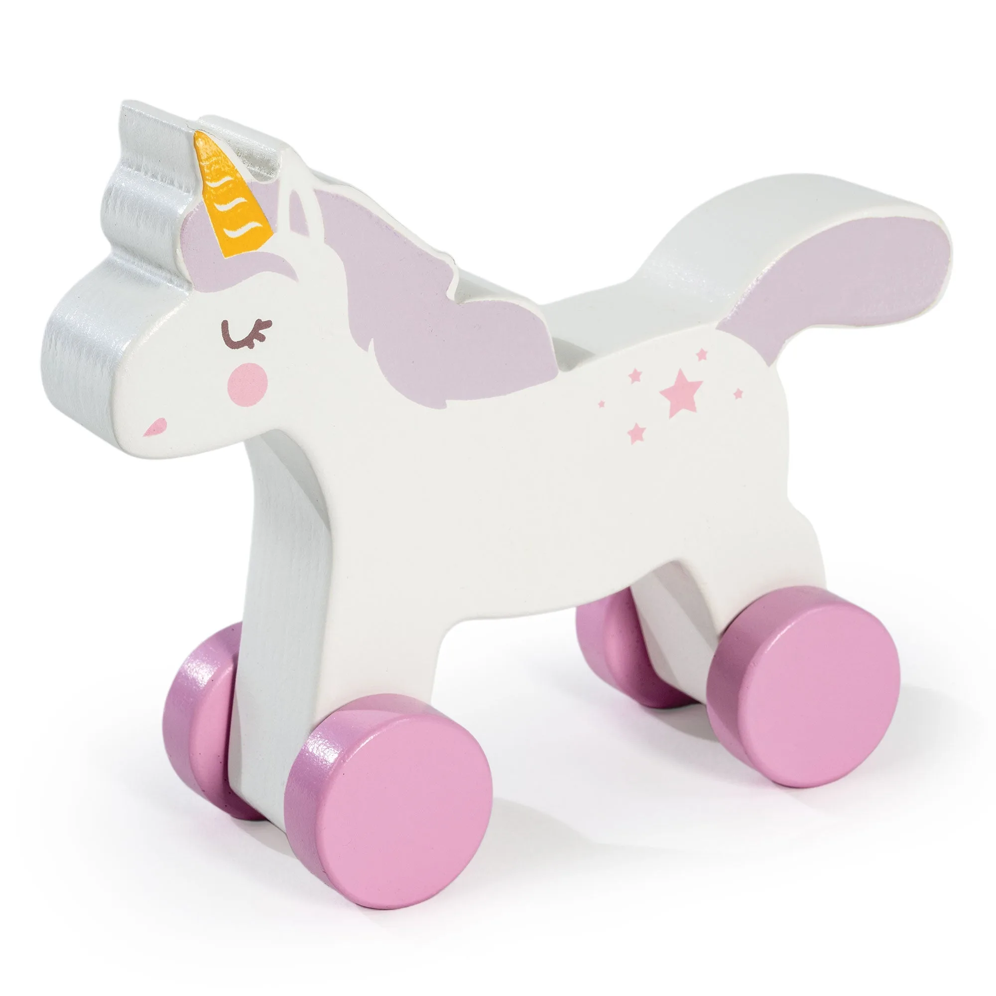 Giocattolo spingi e tira unicorno magico in legno: cura e consigli di gioco