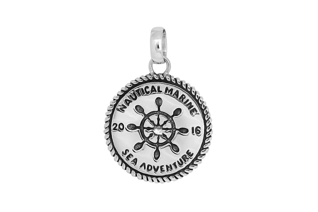 Men's Silver Wheel Pendant