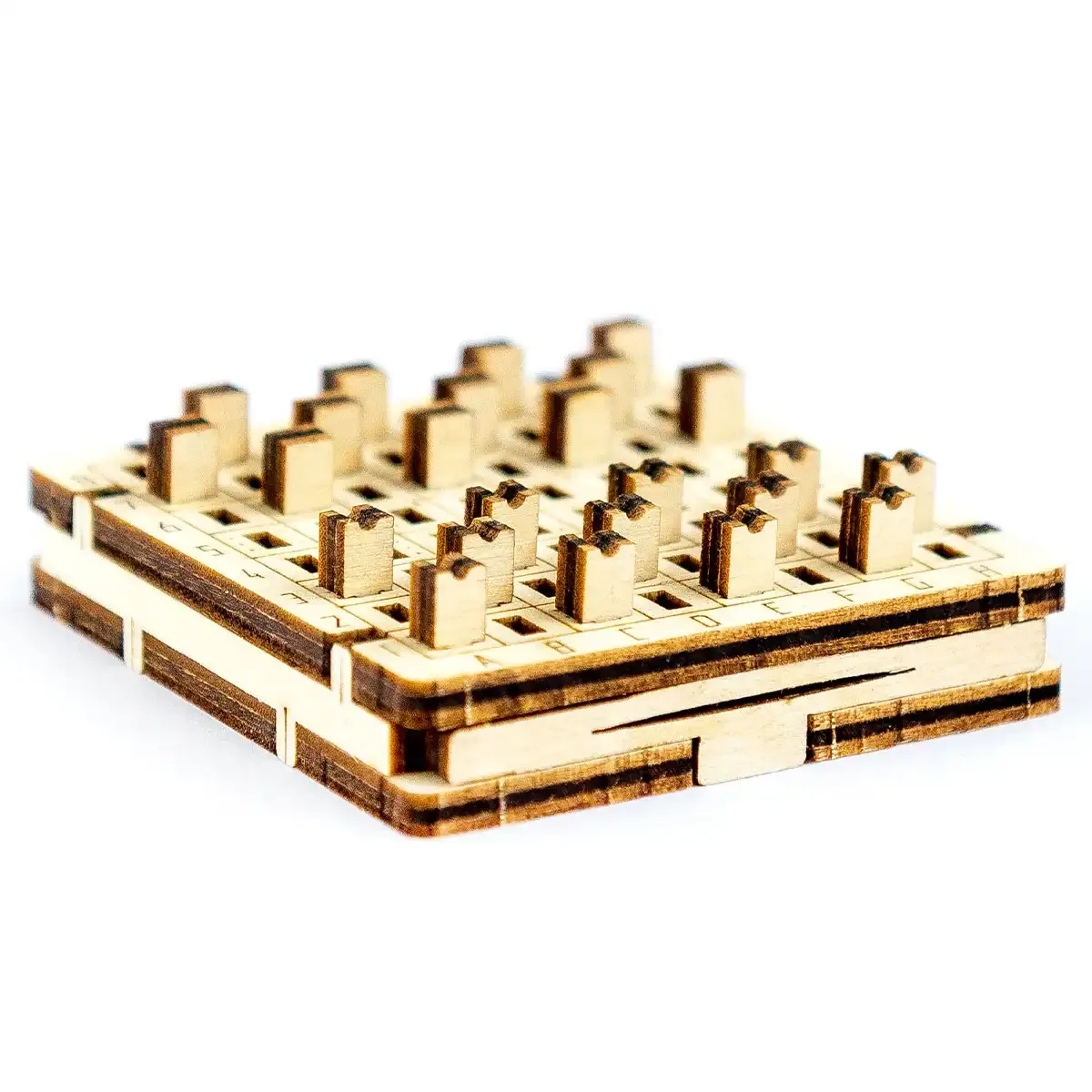 How to Solve a 3D Wooden Game Puzzle: Checkers Setup and Play