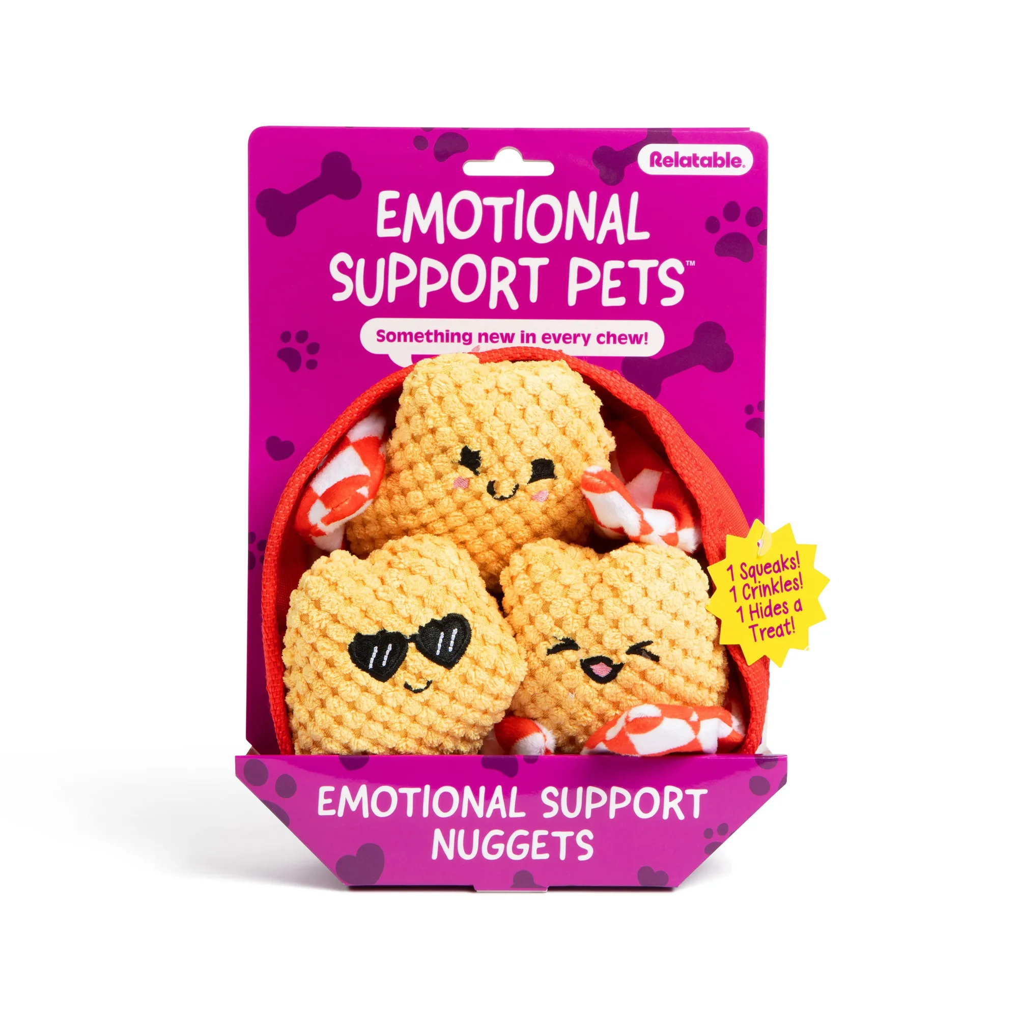 Batatas de apoio emocional vs. Nuggets: qual brinquedo para o seu cão?