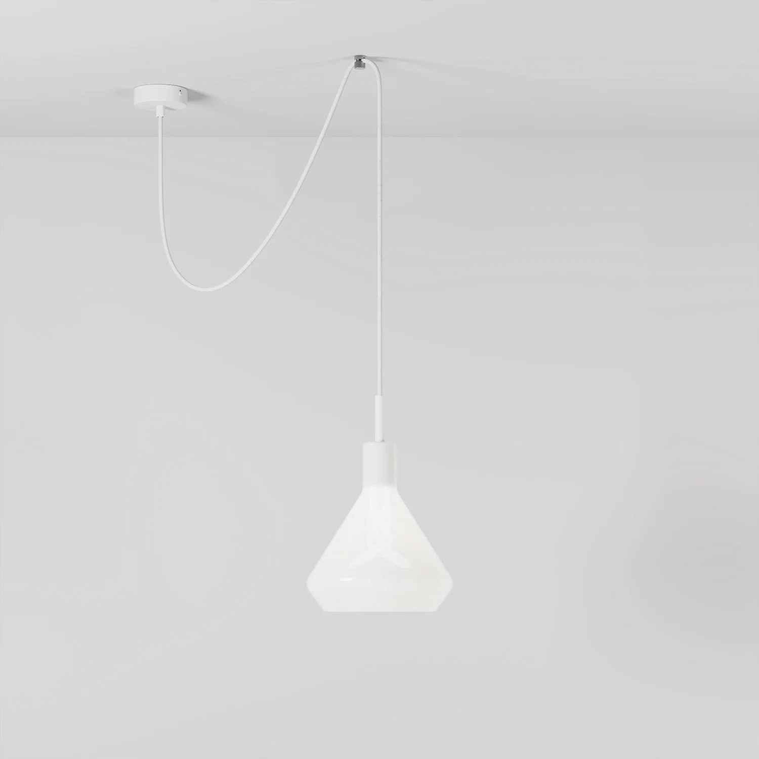 Sospensione 001 Drop Top decentrata - Bianco