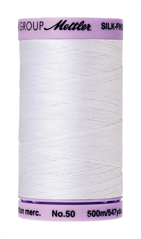 خيط قطني Mettler Silk-Finish 50wt 500M – أبيض