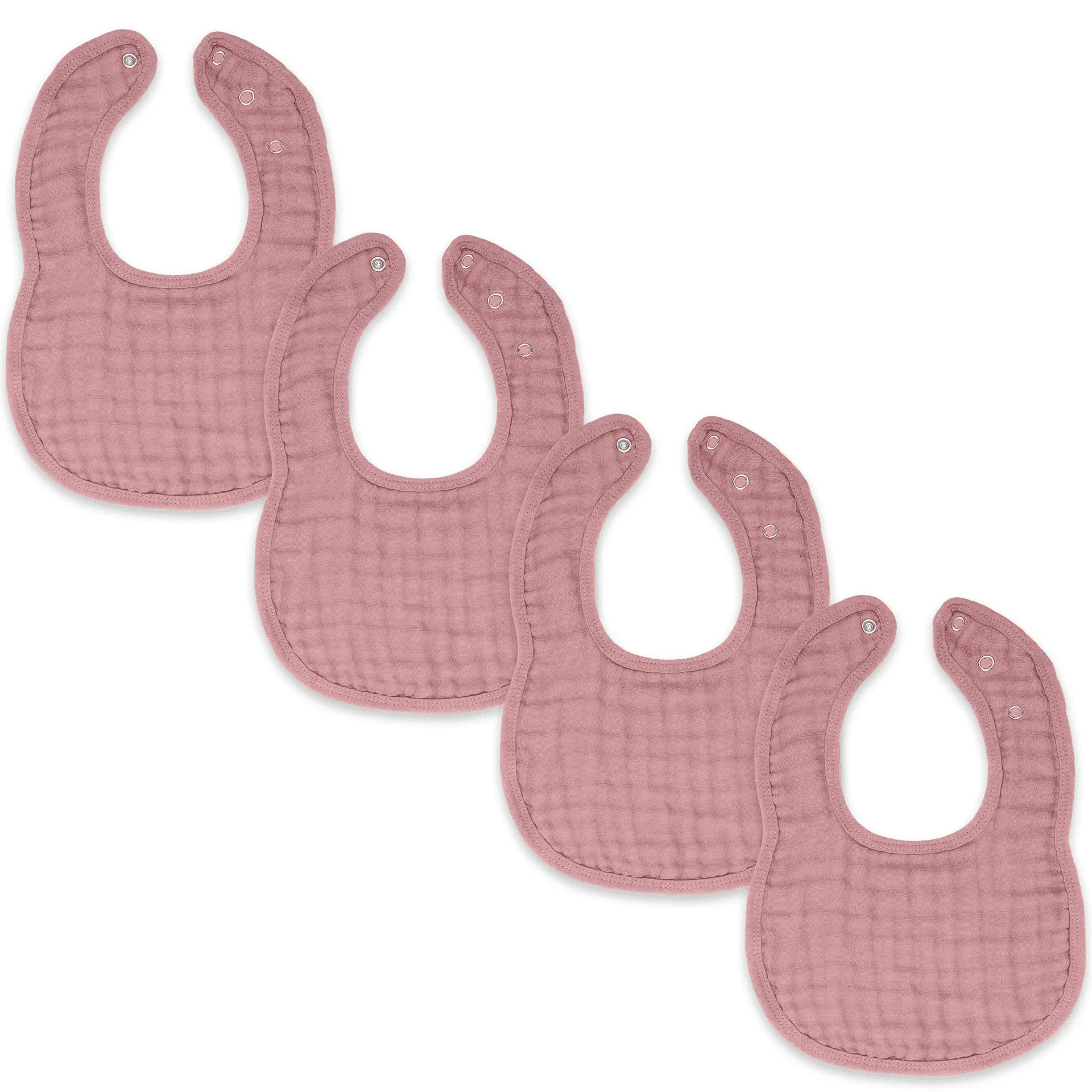 Muslin Bibs in Mauve