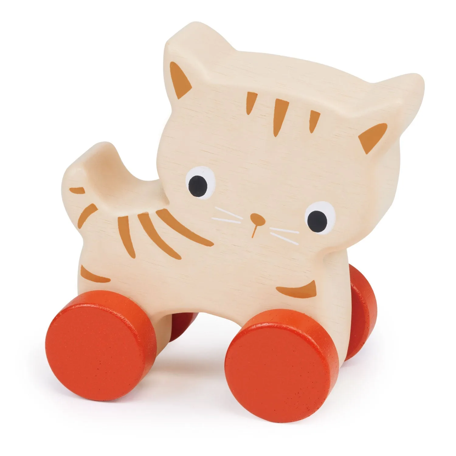 Chaton en bois à roulettes