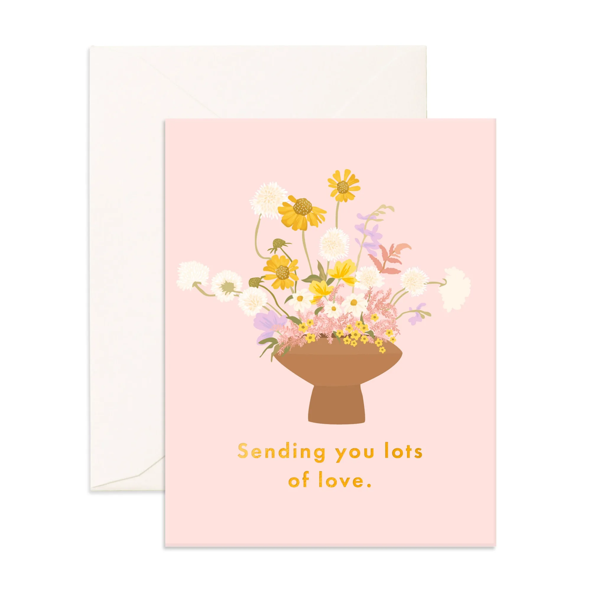 Tarjeta de felicitación Mucho amor Florero