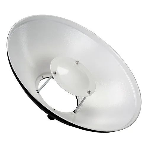 Fotodiox Pro Beauty Dish with Multiblitz V Speedring for Multiblitz V, Varilux, and Compatible - All Metal, Soft White Interior