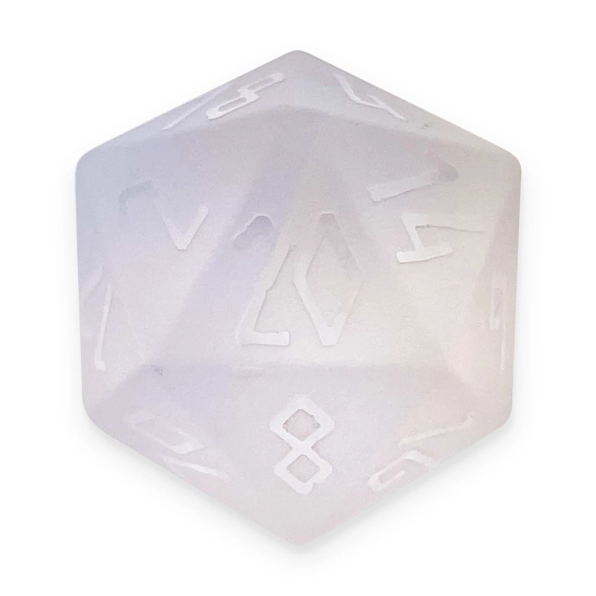 Frosted K9 Rainbow Glass - Raised Font Boulder® 30mm Glass Dice