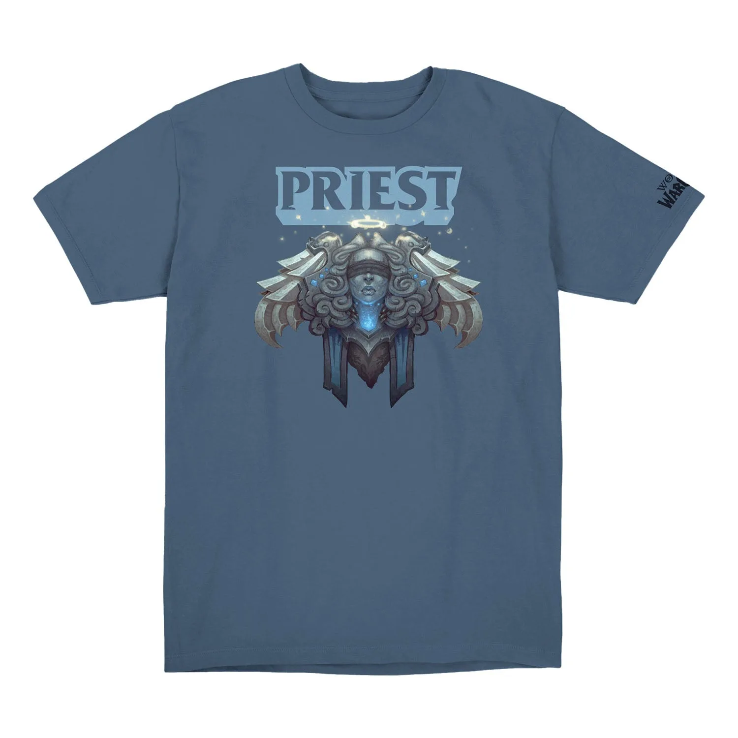 T-shirt blu con stemma del Sacerdote World of Warcraft