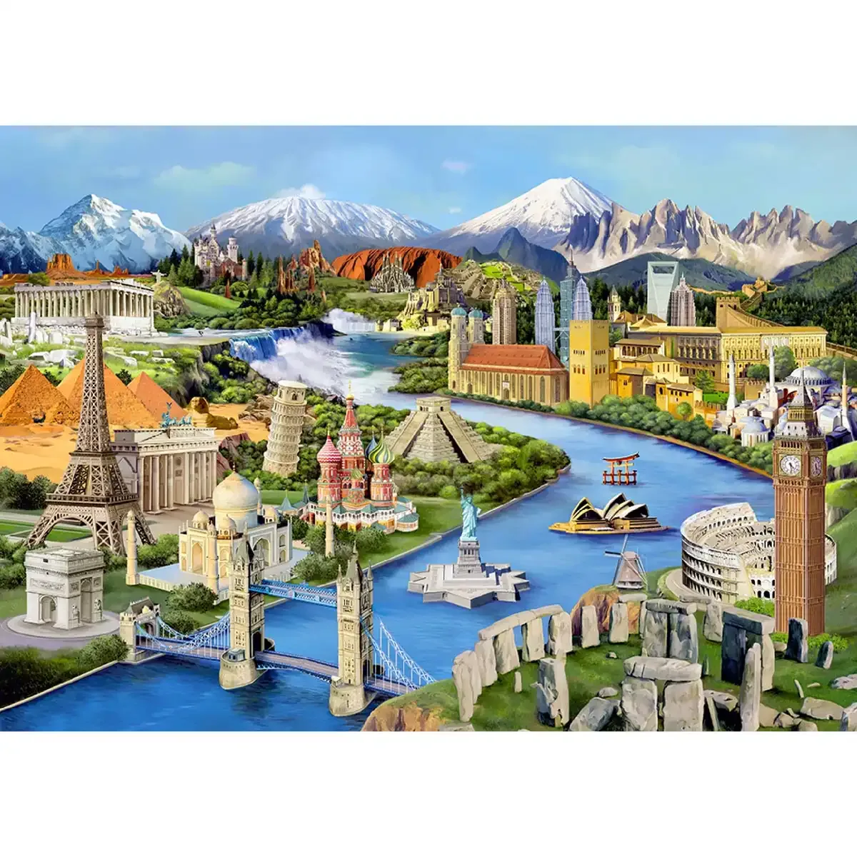 World Landmarks 500 Wooden Puzzle