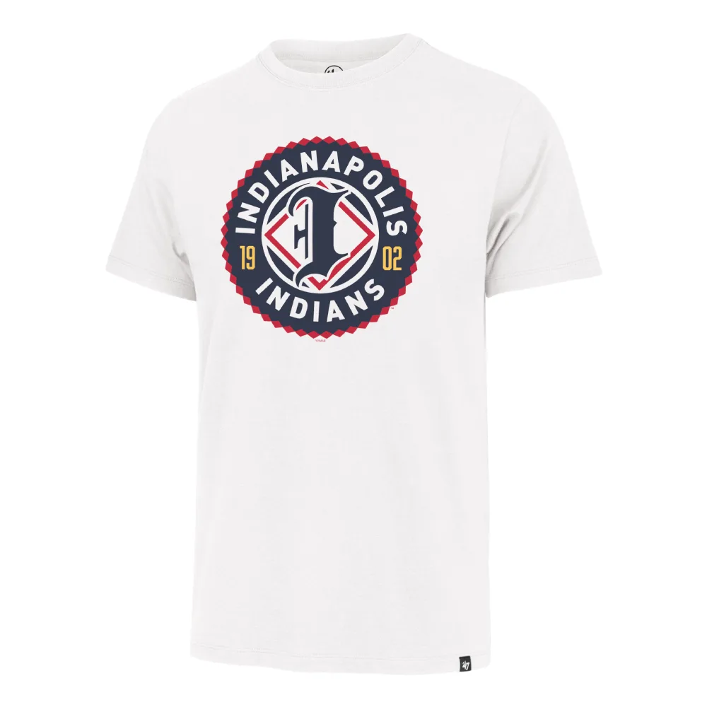 Indianapolis Indians '47 Adult White Primary Imprint Franklin Tee
