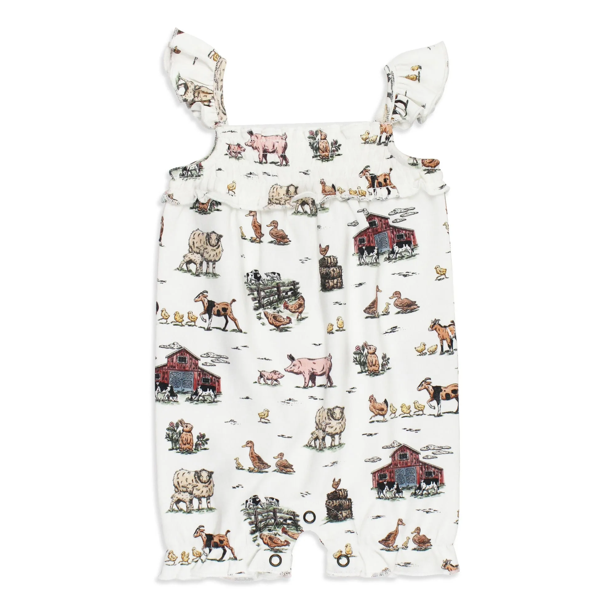Bauernhof-Freunde | Bio-Gerüschter Bubble-Romper