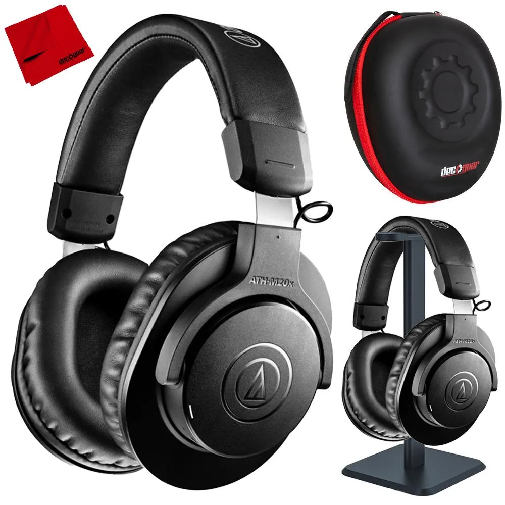 سماعات مراقبة احترافية لاسلكية Audio-Technica M20x مع حزمة حامل احترافي
