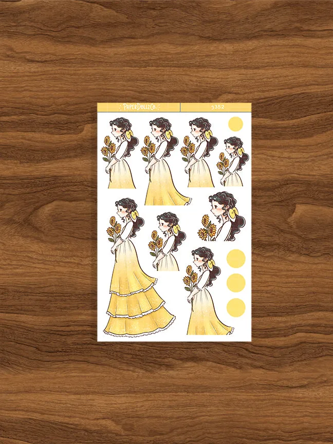 Pegatinas vintage para planificador The Pretty Petal Paperdollzco | J352