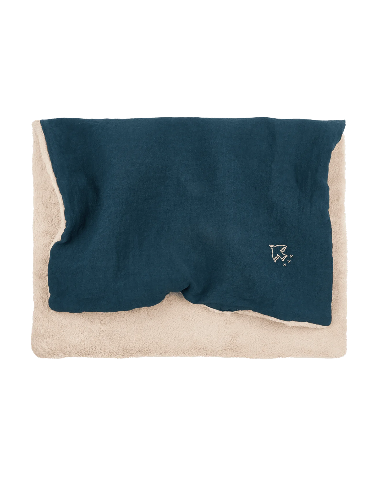 Embroidered winter blanket in French linen L1N0