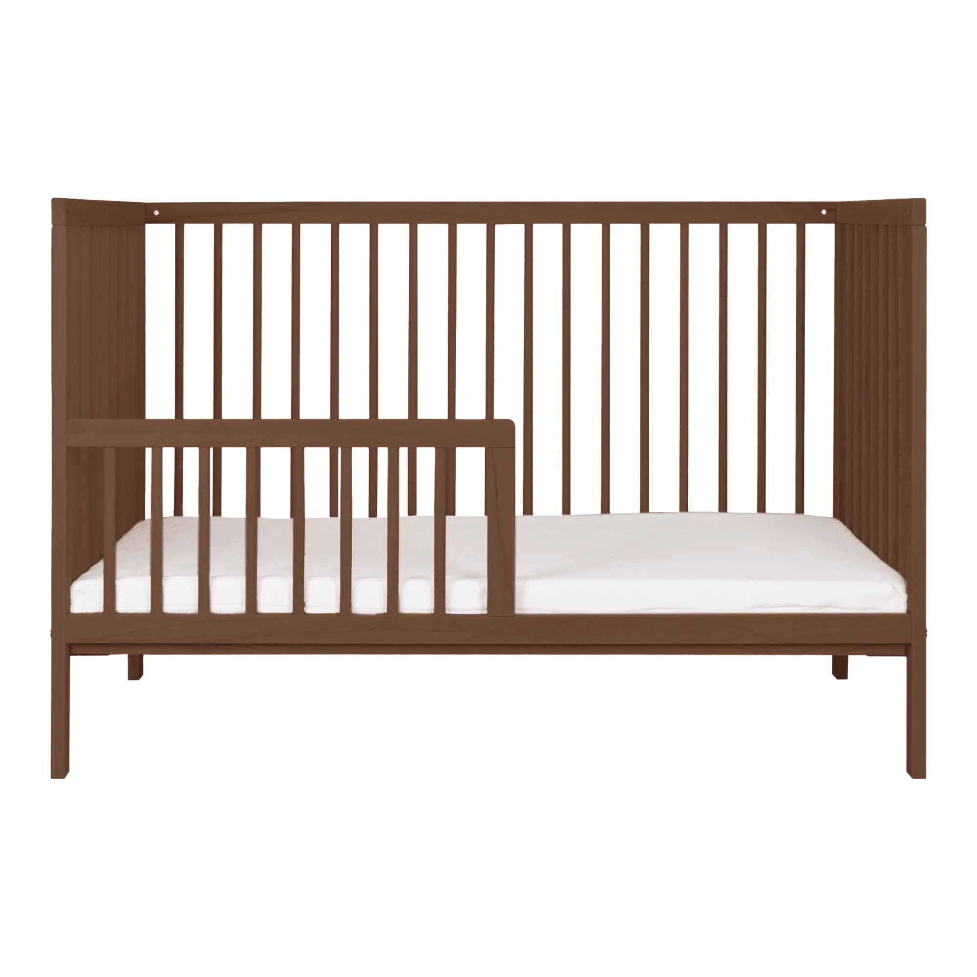 Mini Cot Bed (120x60) Toddler Safety Rail Conversion Kit - Walnut