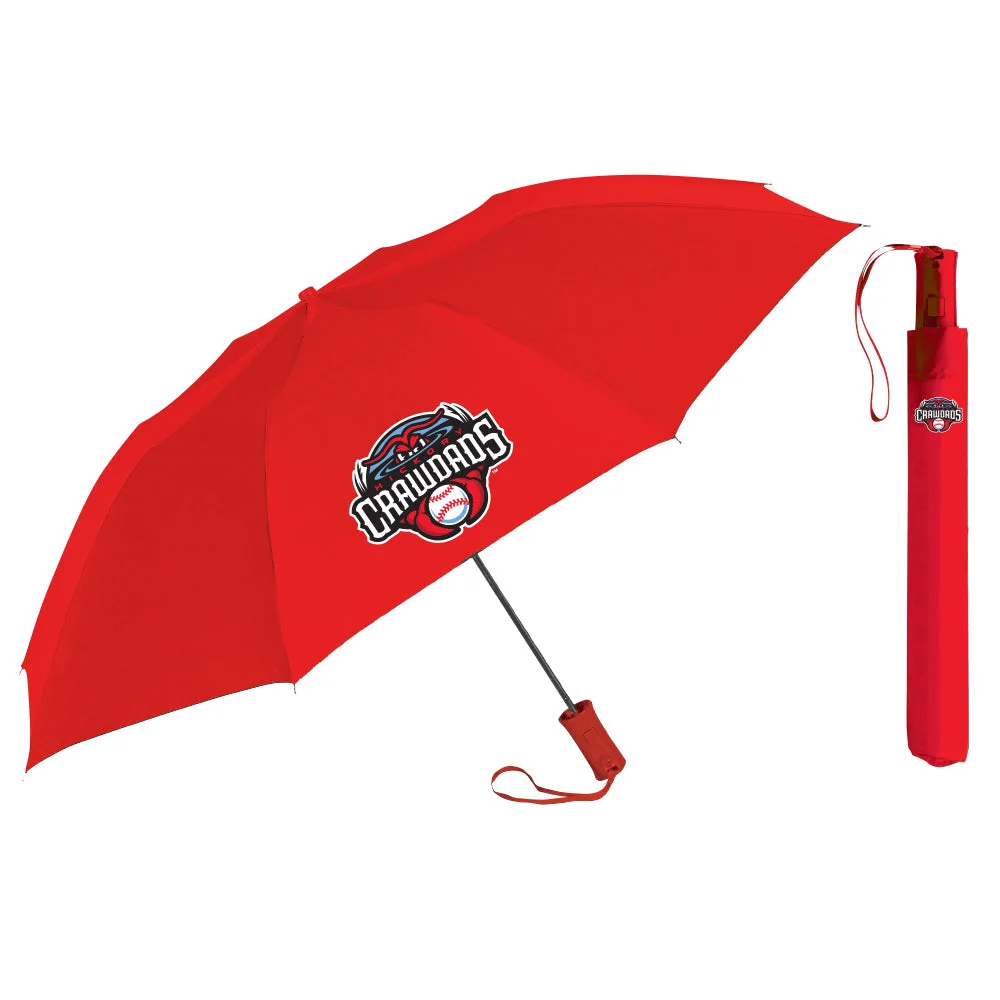 Hickory Crawdads Red Collapsible Umbrella