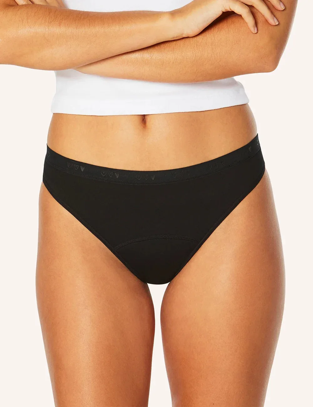 Teens Period Bikini Brief - Black Hearts