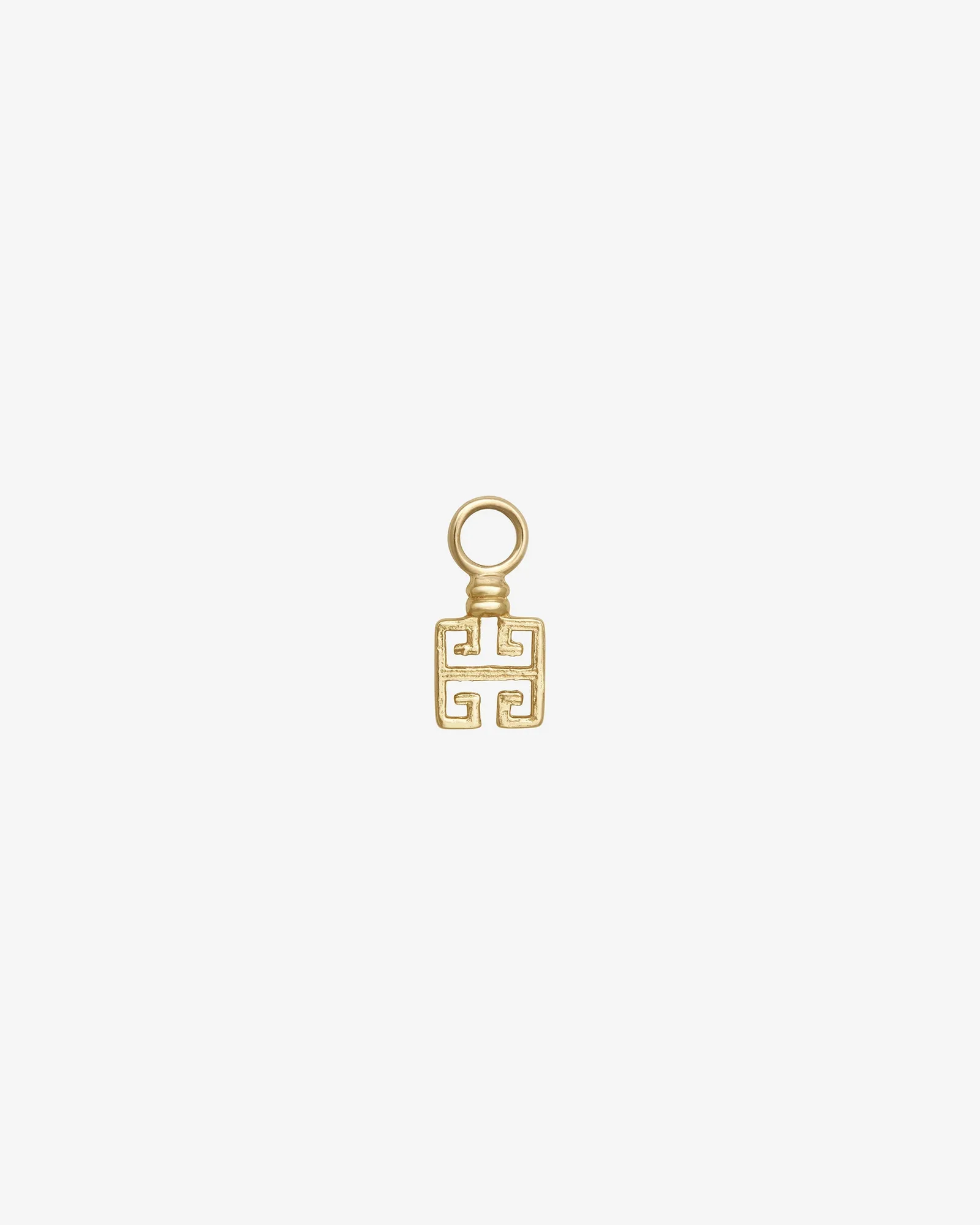Colgante de oreja Double Greek Key en oro macizo