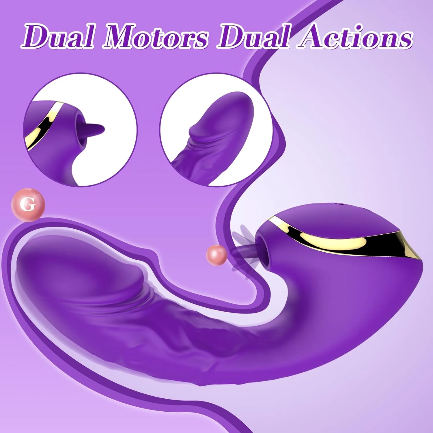Vibratore Punto G 2 in 1 Indossabile con Dildo, 10 Leccate e Vibrazioni Potenti, Ricaricabile, Farfalla Vibrante per Donne e Coppie