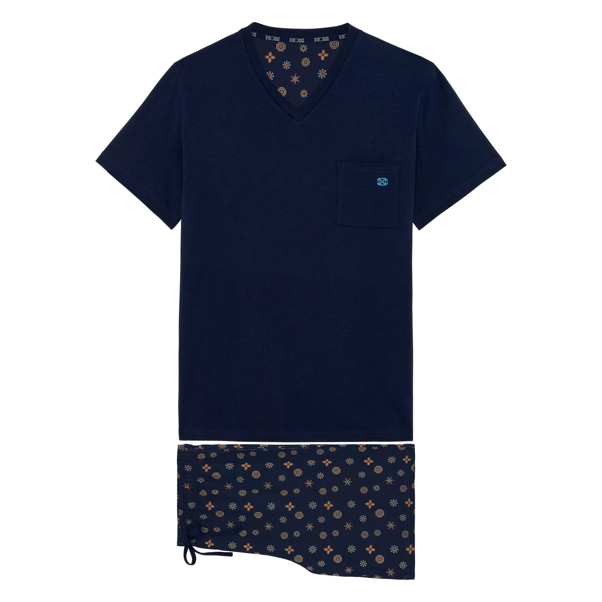 Mandala Short Pajama Set | Navy Print 402938-I0RA