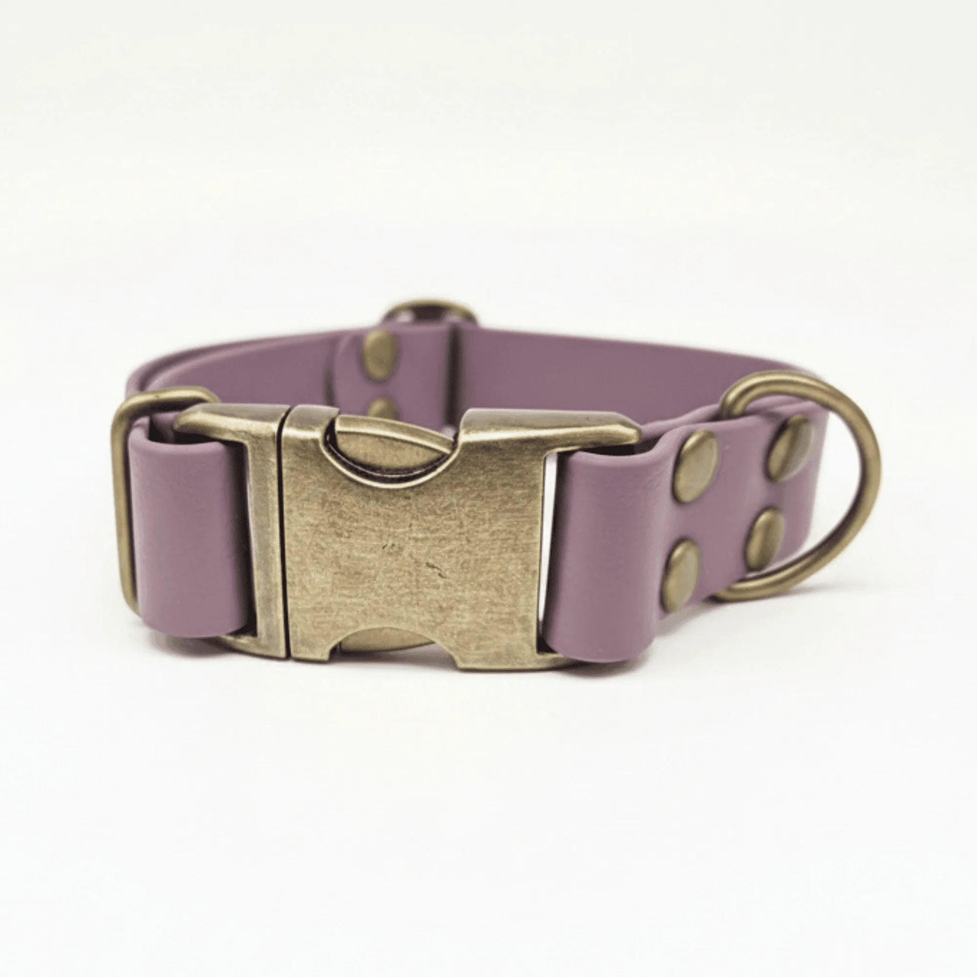 Mauve wasserdichtes Biothane-Hundehalsband mit Metallverschluss