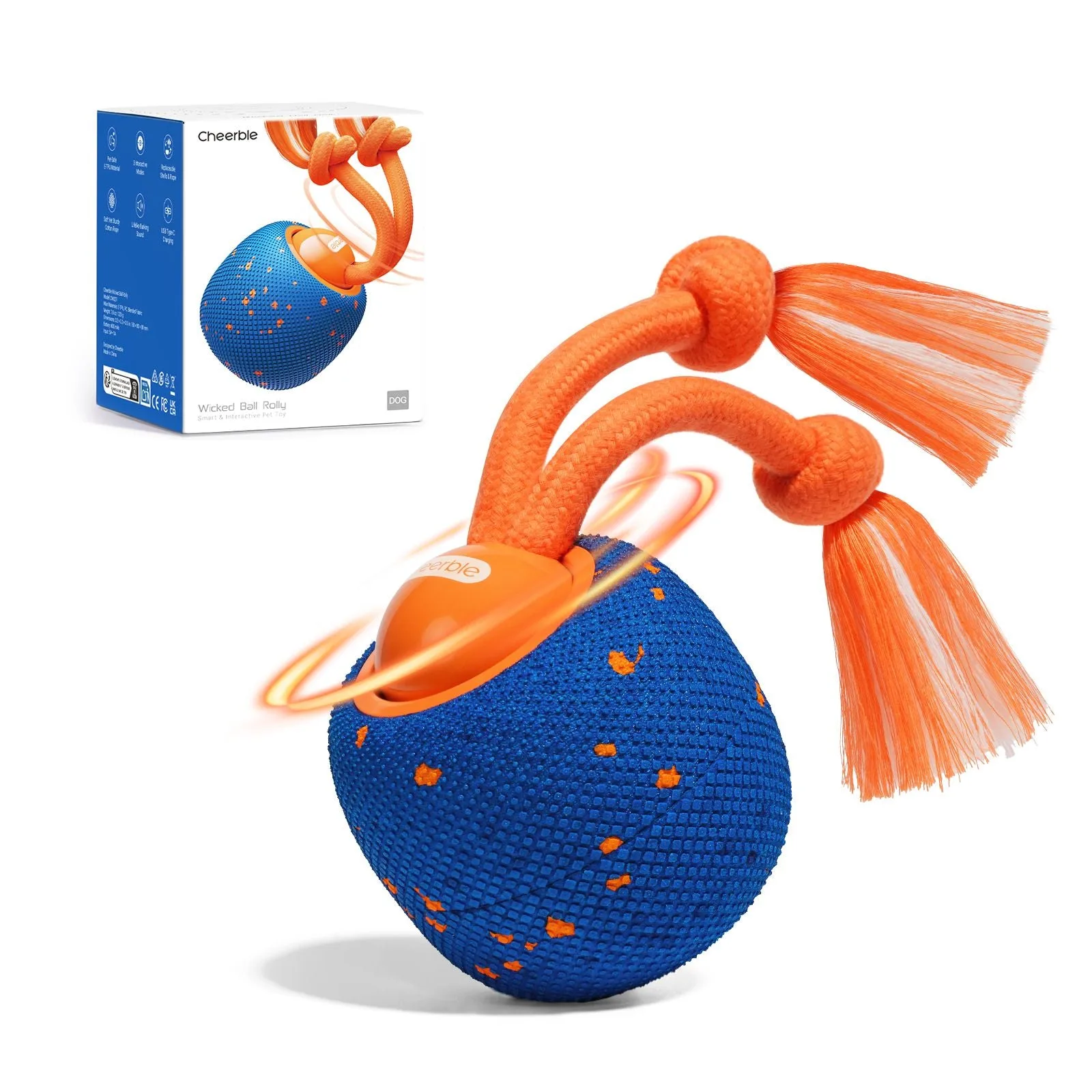 Cheerble Interactive Dog Toy, Wicked Ball Rolly, Automatic Move, E-TPU