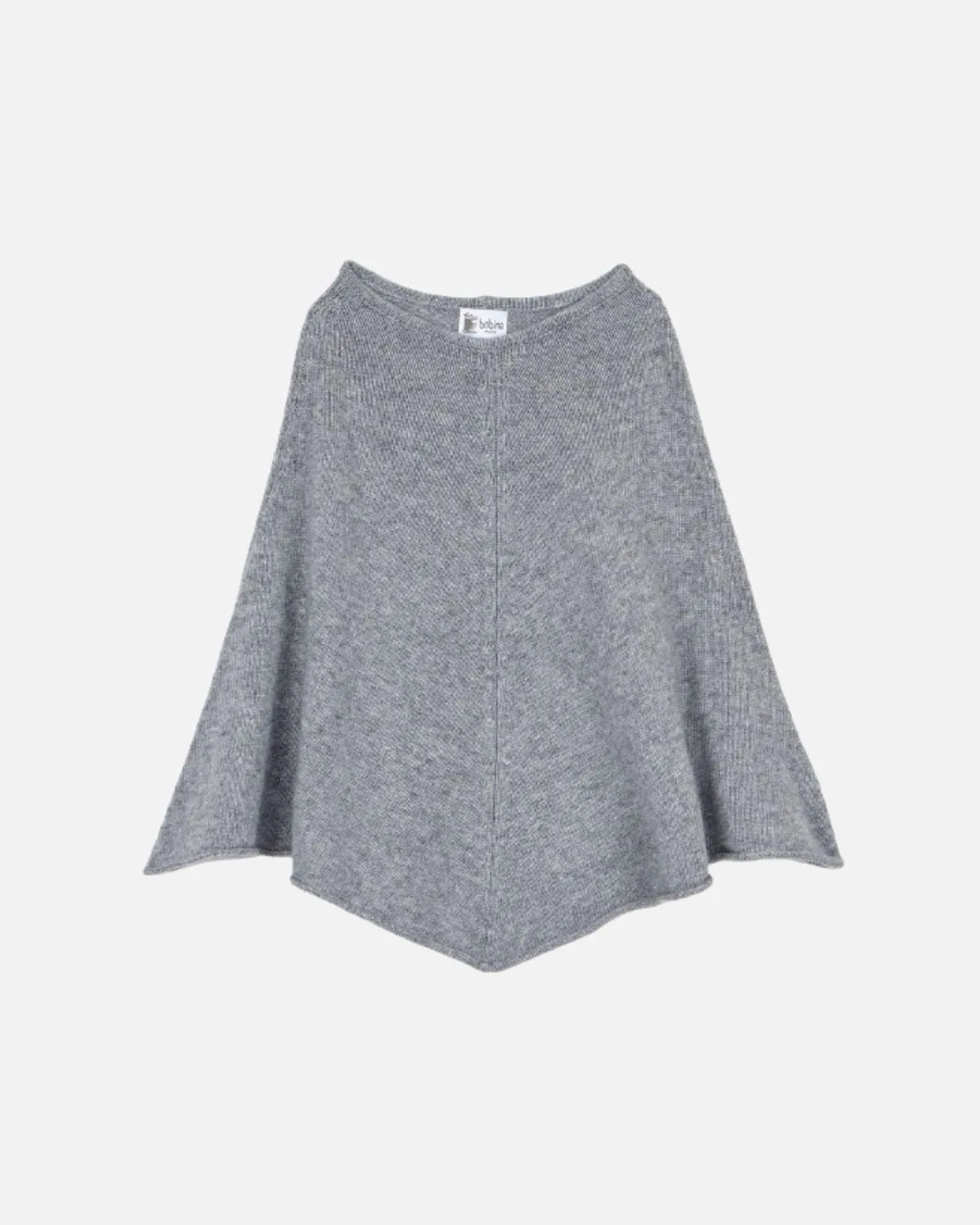 Poncho en laine et cachemire Gris moucheté 4-6 ans