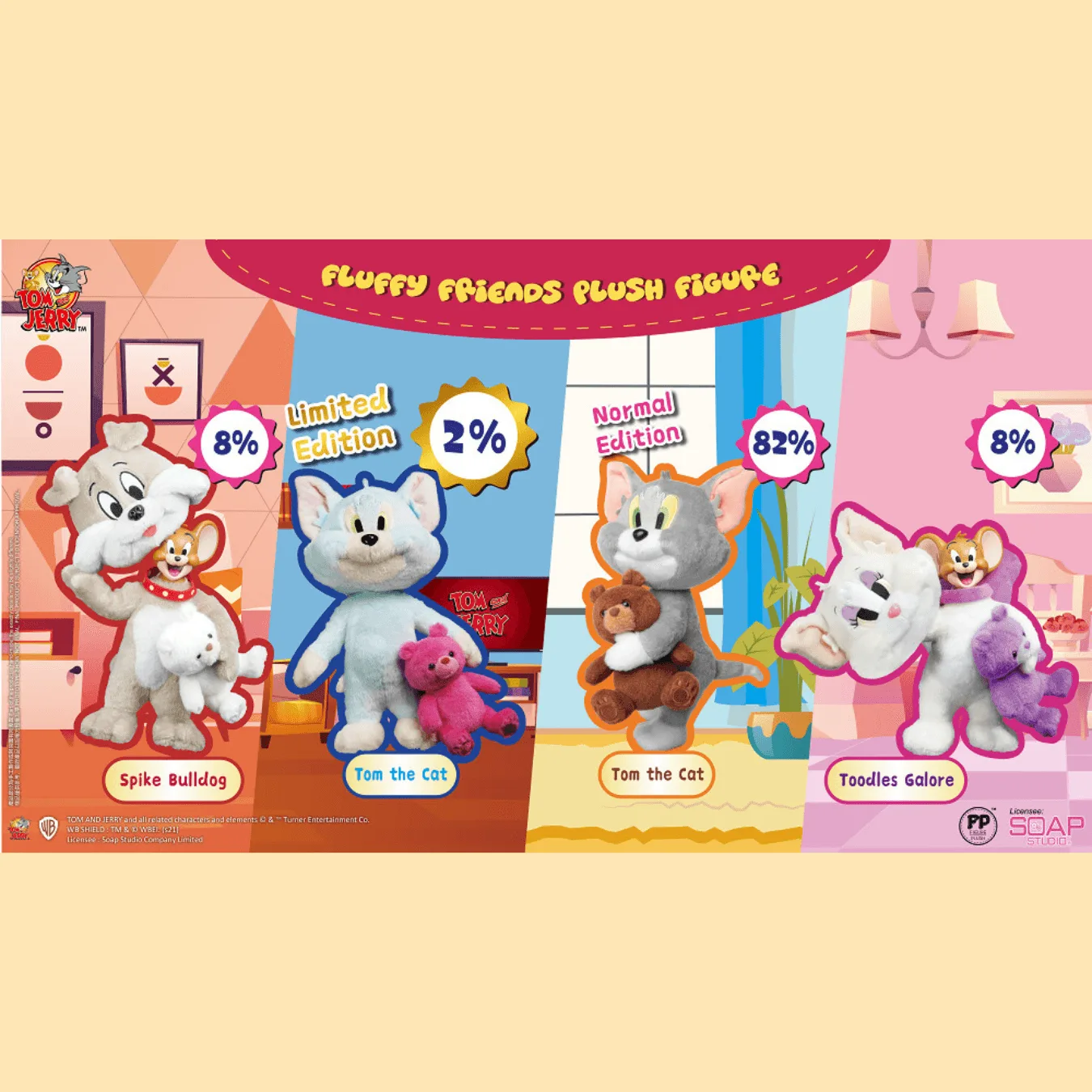 Soap Studio Tom and Jerry Fluffy Friends Plush Blind Box: FAQ