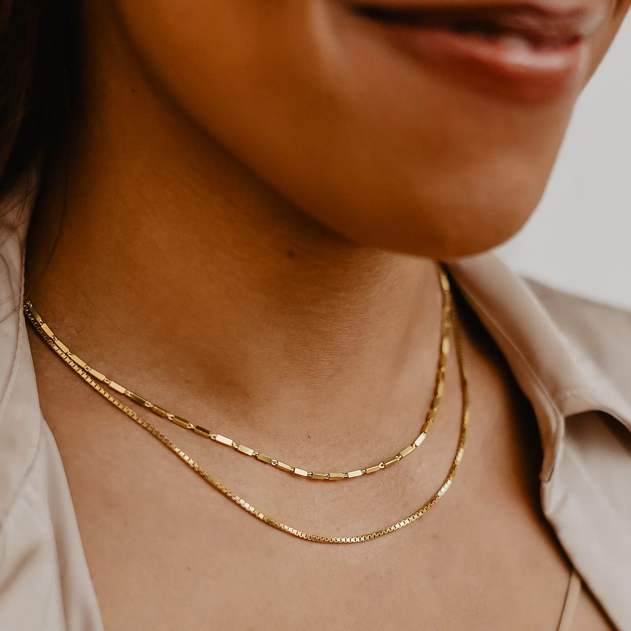 Gelaagde box chain-ketting