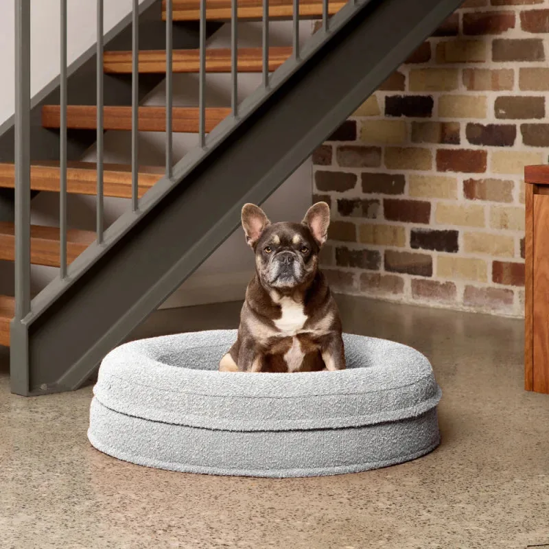 Rundes Memory-Schaum-Hundebett - Bouclé Pebble