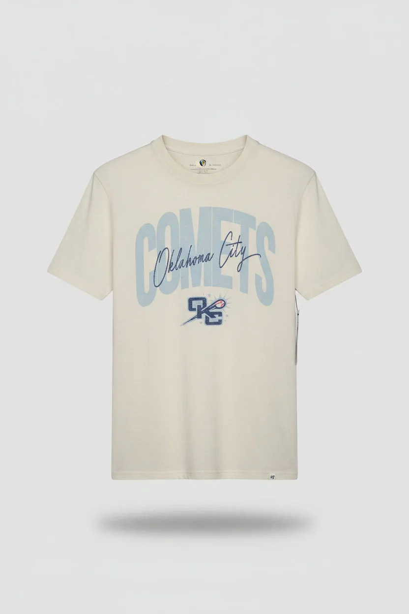 Como usar a T-shirt OKC Comets Women's Tan Cursive Home