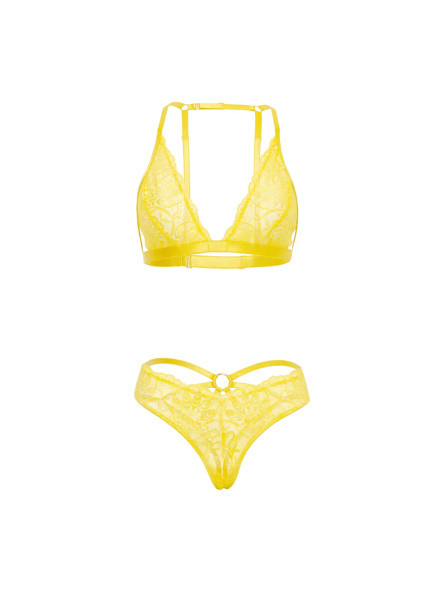 Lina Strappy Lace Bra Set