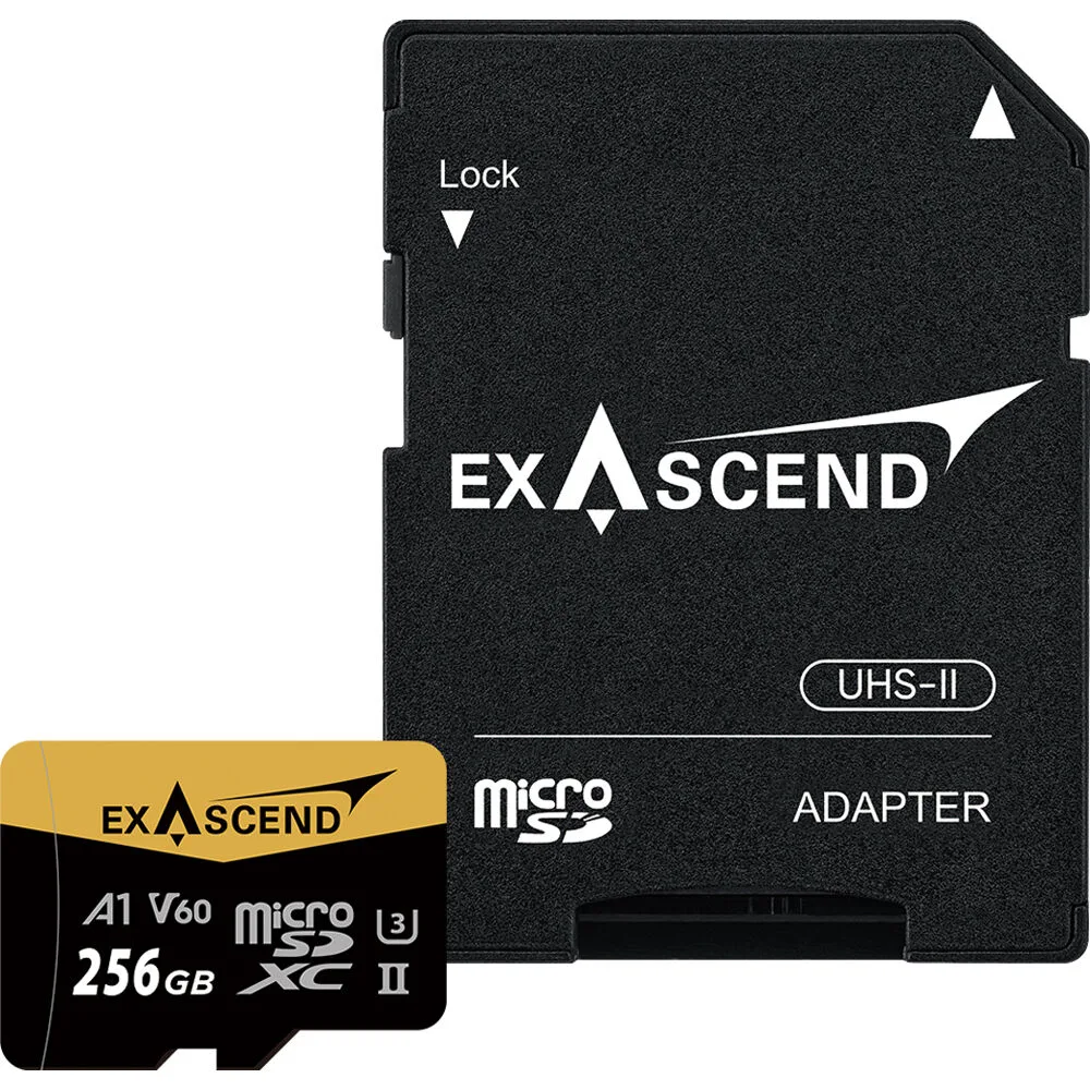 Exascend Catalyst UHS-II V60 microSDXC Memory Card with SD Adapter - 256GB