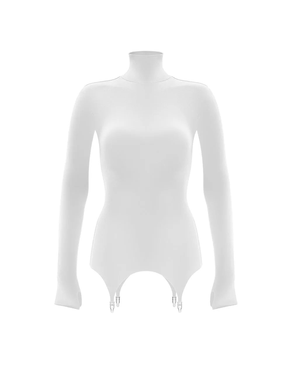 Longsleeve Garter Chemise "Estelle" White