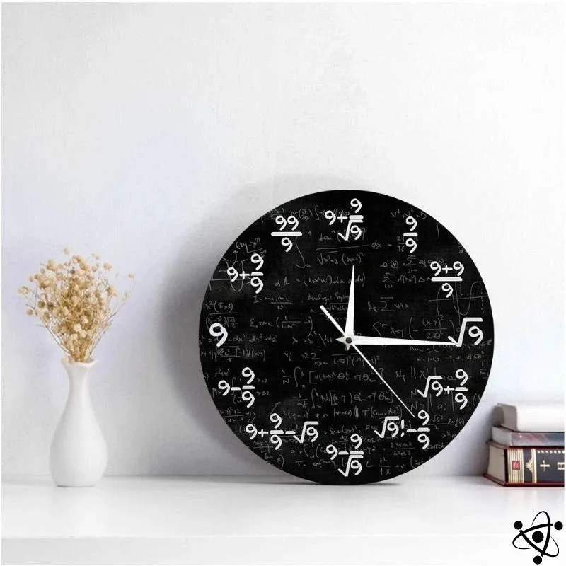 Wall Clock Nine Mathematical