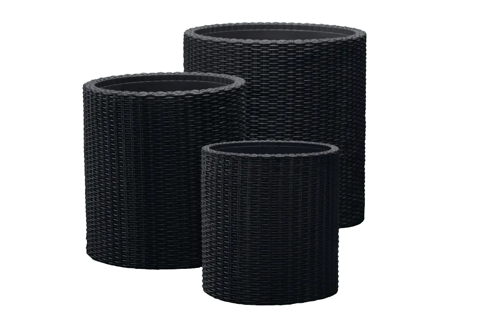Cylinder Planter Set of 3 - Black